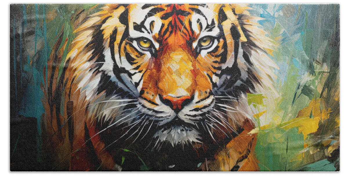 Tiger Beach Towel featuring the photograph Sumatran by Lourry Legarde