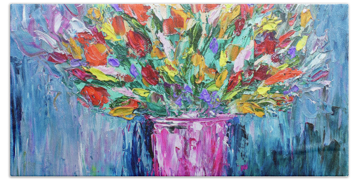 Flowers Beach Towel featuring the painting Summer Delight by Teresa Moerer