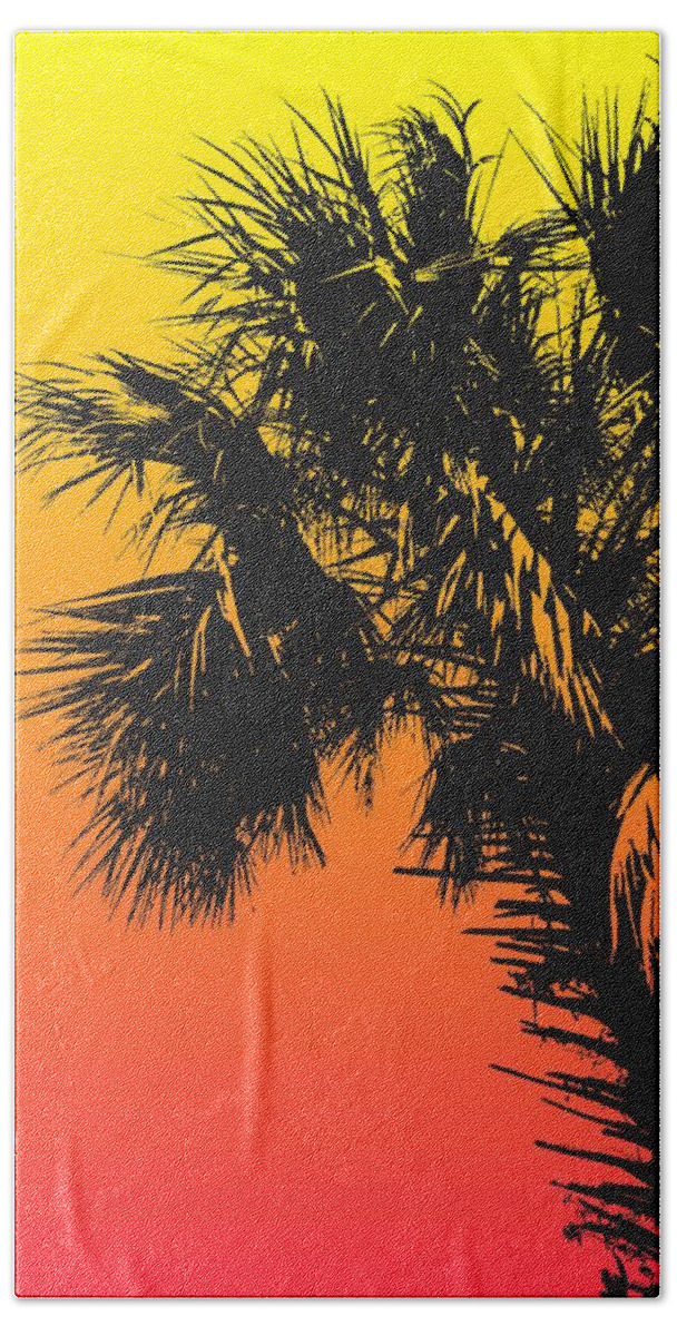 Palm Trees Pop Art Colors Beach Towel featuring the digital art Summer Palms Pop Art Retro by Dan Sproul