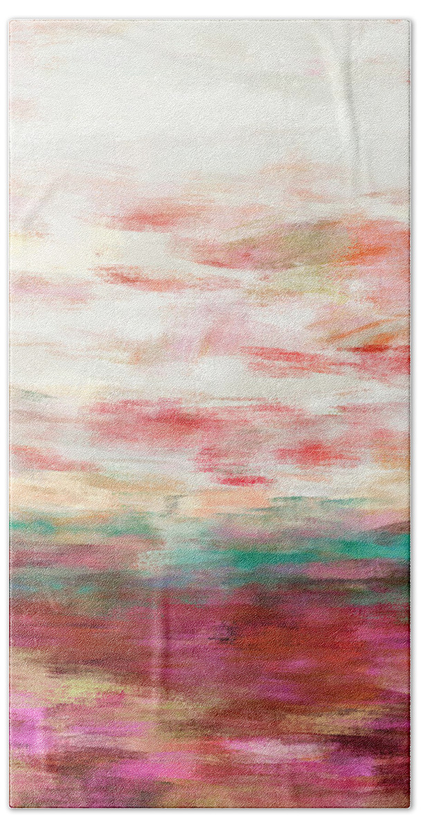 Abstract Beach Towel featuring the painting Sunday Morning- Art by Linda Woods by Linda Woods