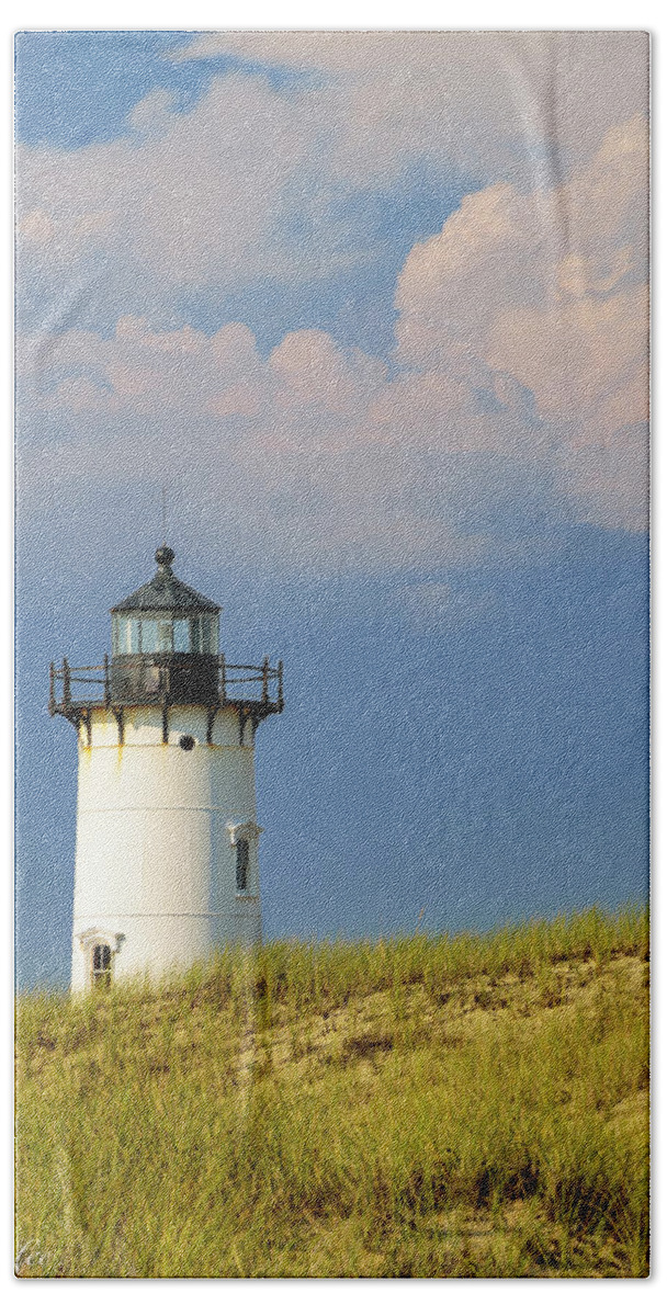 Lighthouse Beach Towel featuring the photograph Sunlit Lighthouse by David Lee