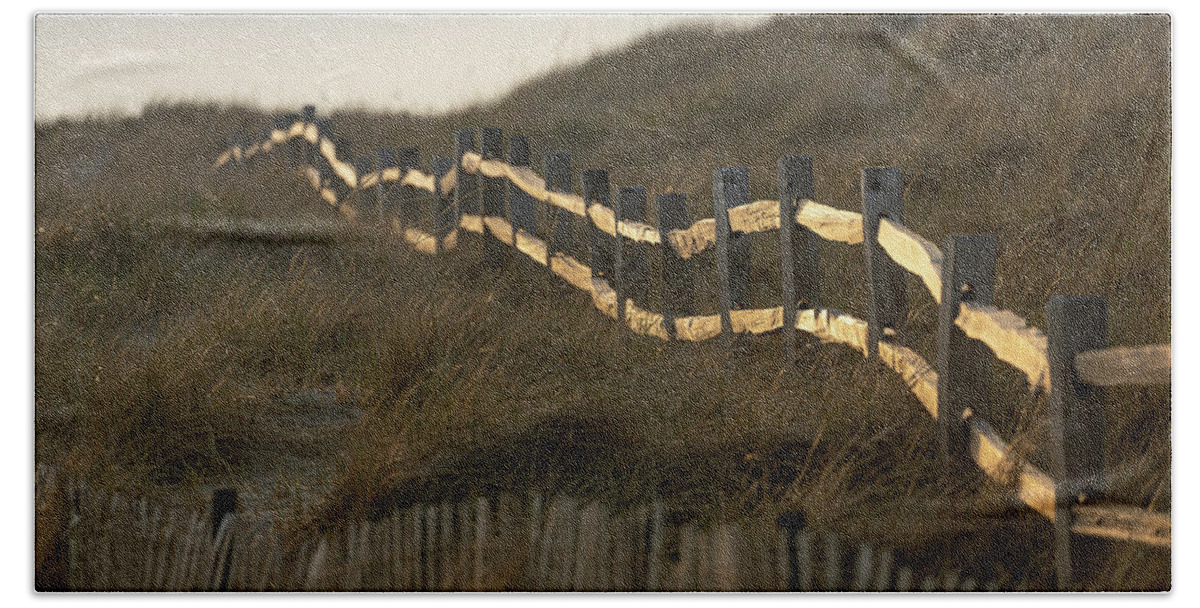 Sunshine Beach Towel featuring the photograph Sunny Beach Fence by Denise Kopko