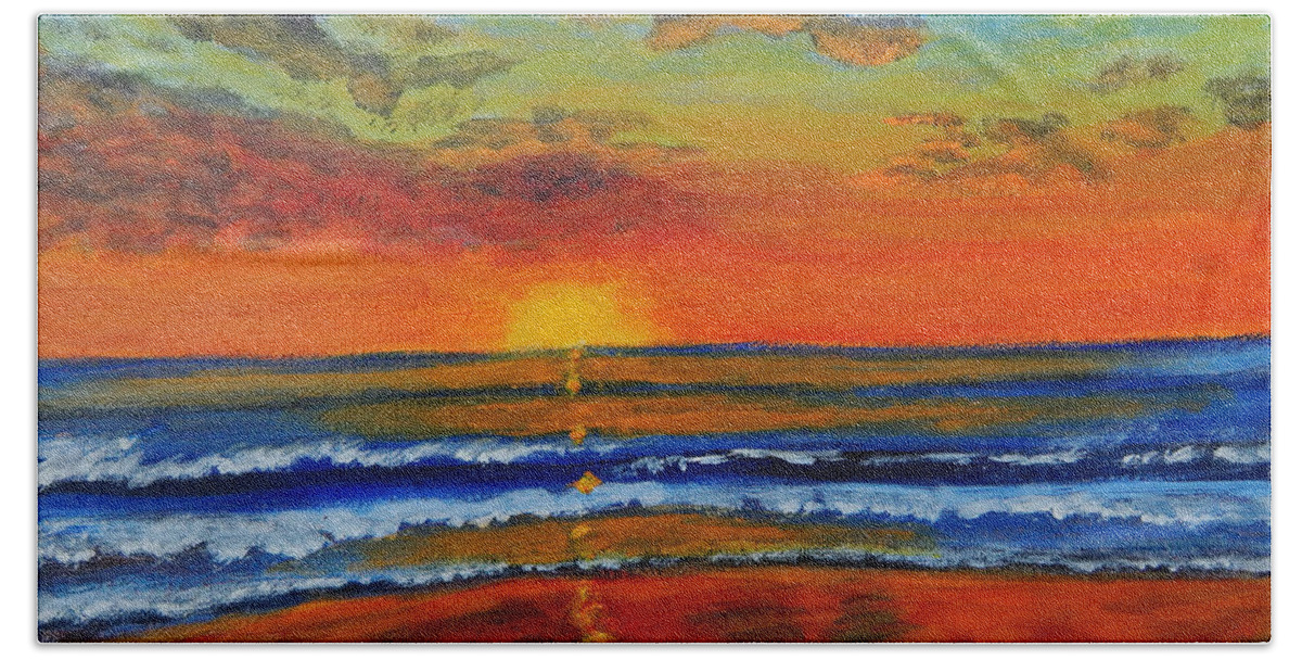 Beach Beach Towel featuring the painting Sunrise #713 by Mike Kling