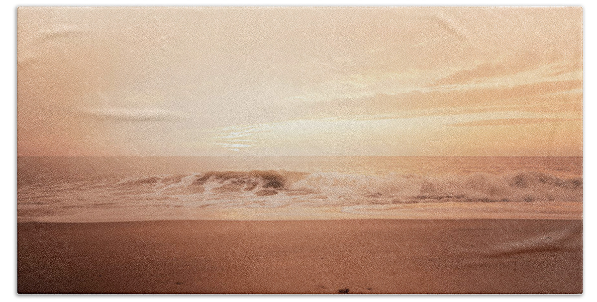 Sunrise Beach Towel featuring the photograph Sunrise Dewey Beach Wide by Jason Fink