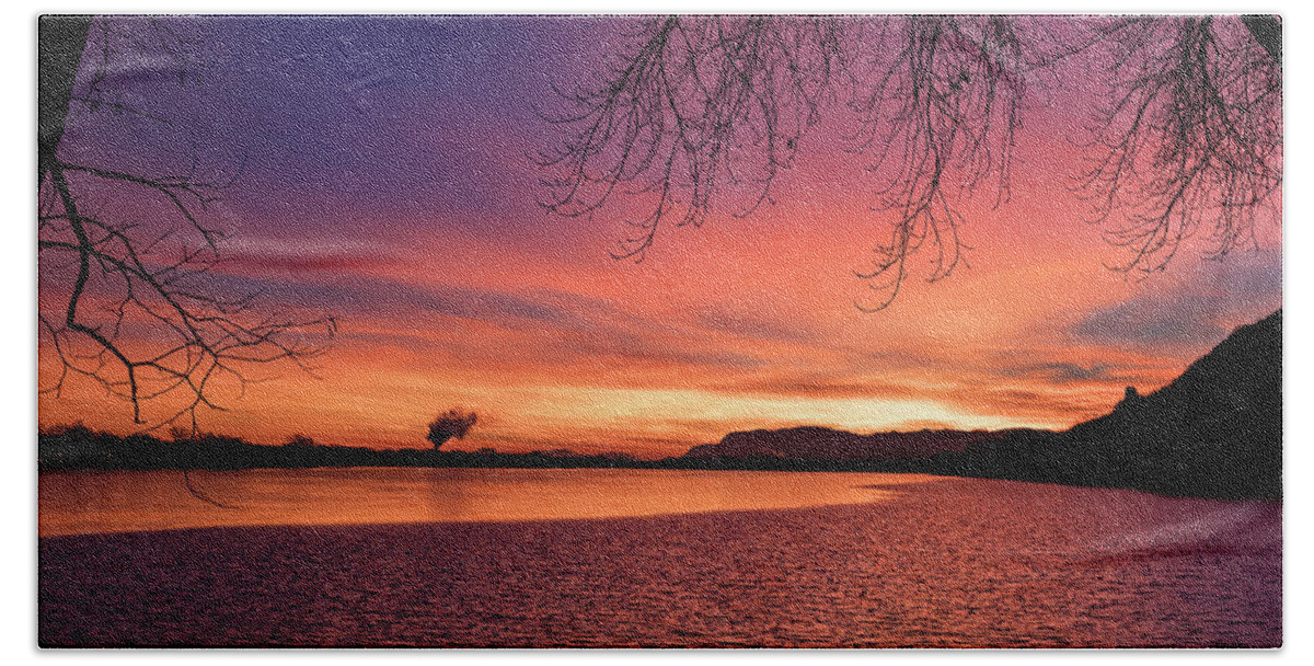 Sunrise Beach Towel featuring the photograph Sunrise - East Lake Winona by Al Mueller