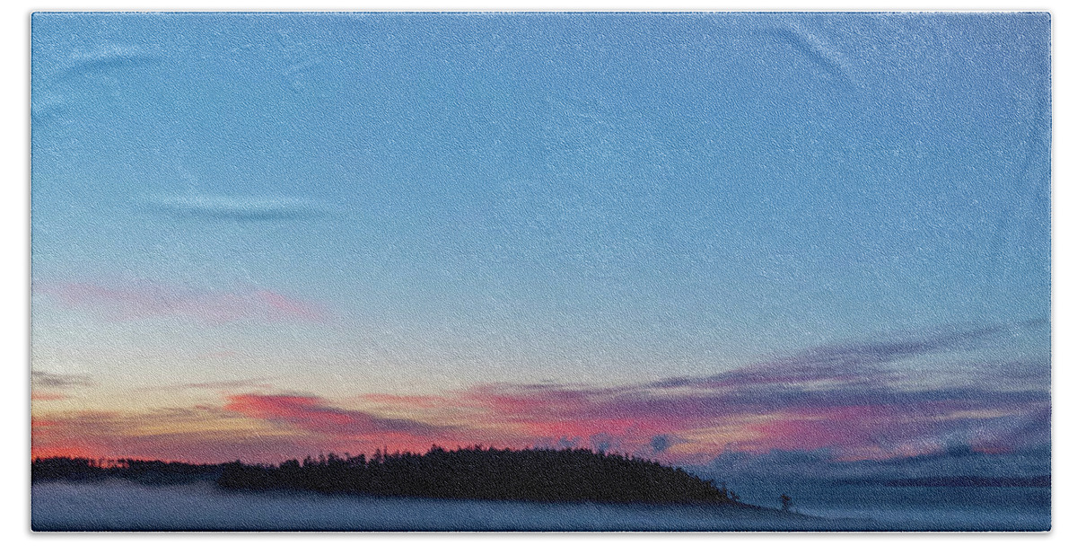  Night Beach Towel featuring the photograph Sunrise on Ebey's Praire by Leslie Struxness