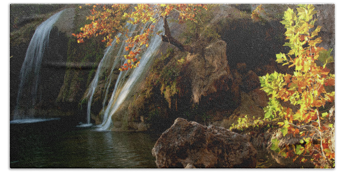 Turner Falls Beach Towel featuring the photograph Sunrise over the Turner Falls by Iris Greenwell