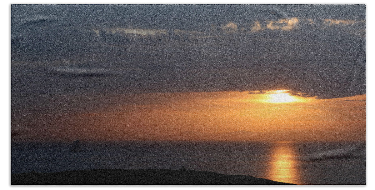 Sun Beach Towel featuring the photograph Sunrise over Wales by Christopher Rowlands