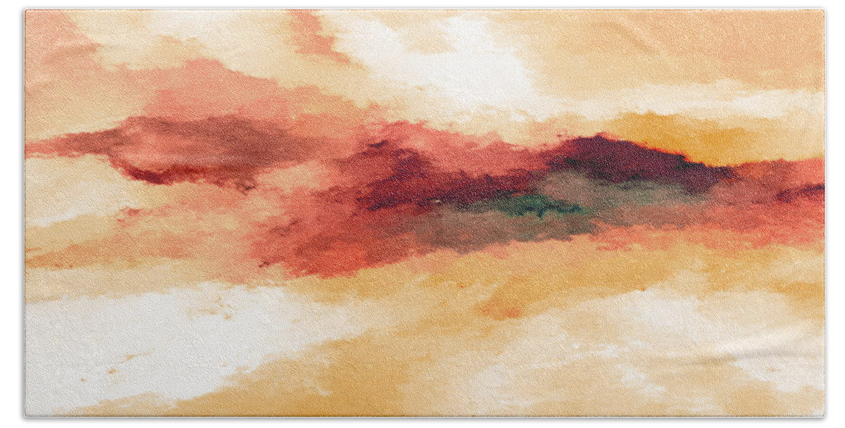 Abstract Beach Towel featuring the mixed media Sunrise Sunset- Art by Linda Woods by Linda Woods