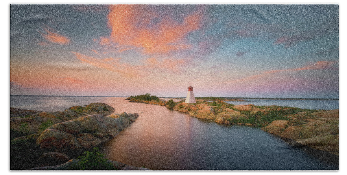 Bustard Islands Beach Towel featuring the photograph Sunset at Bustard Islands by Henry w Liu