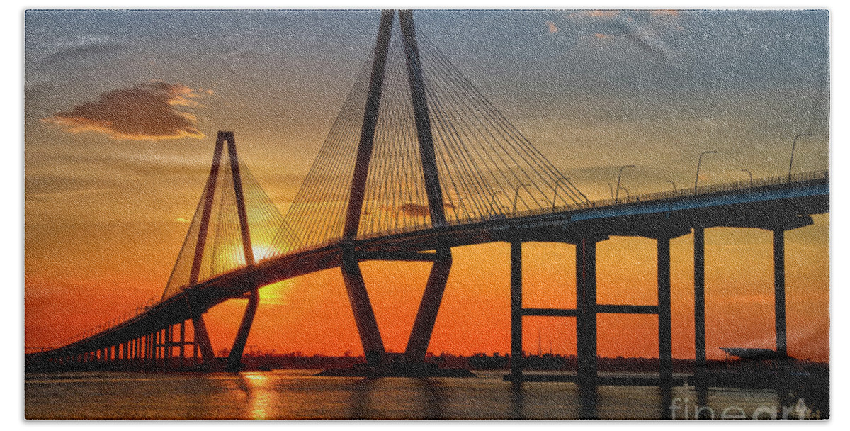 Sunset Beach Towel featuring the photograph Sunset at Charleston by Shelia Hunt