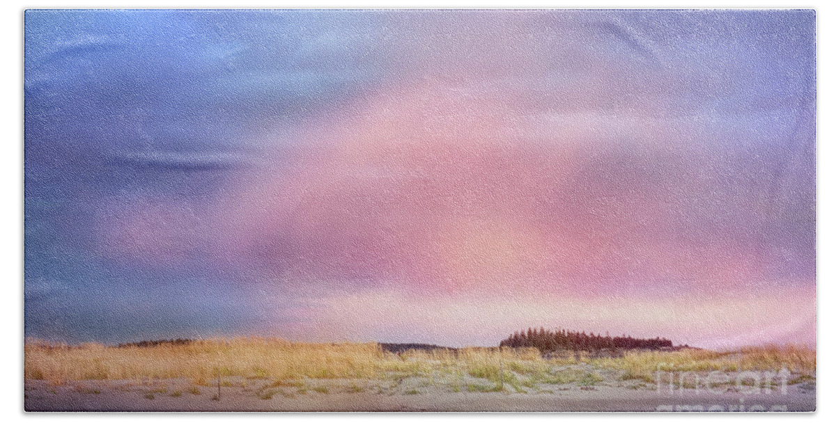 Popham Beach Beach Towel featuring the photograph Sunset Clouds on Popham Beach, Phippsburg, Maine by Anita Pollak