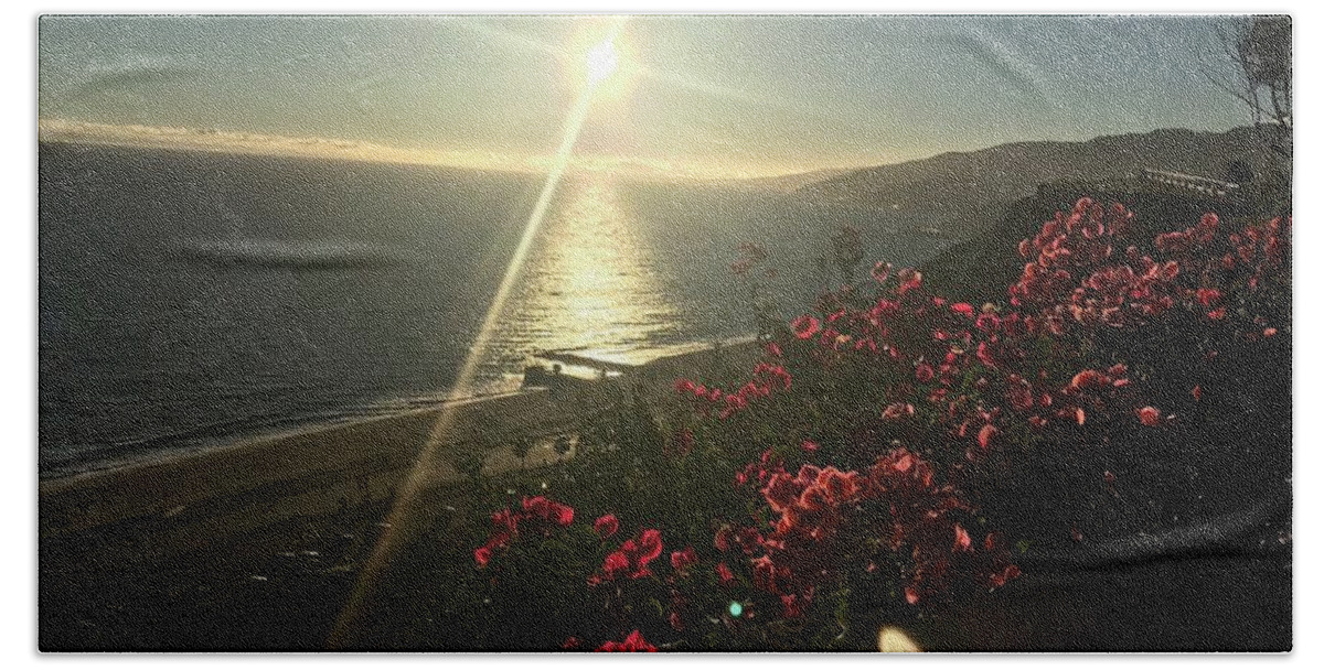 Photography Beach Towel featuring the photograph Sunset In Malibu by Lisa White