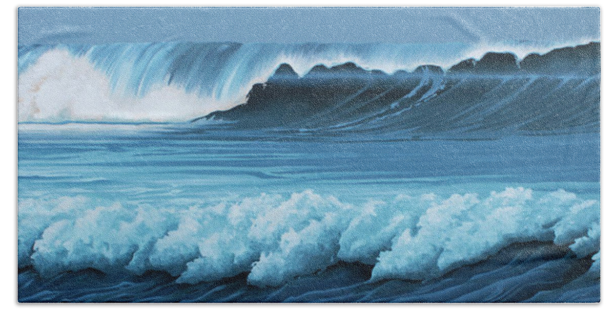 Wave Beach Sheet featuring the painting Sunset On Augusta Street by William Love