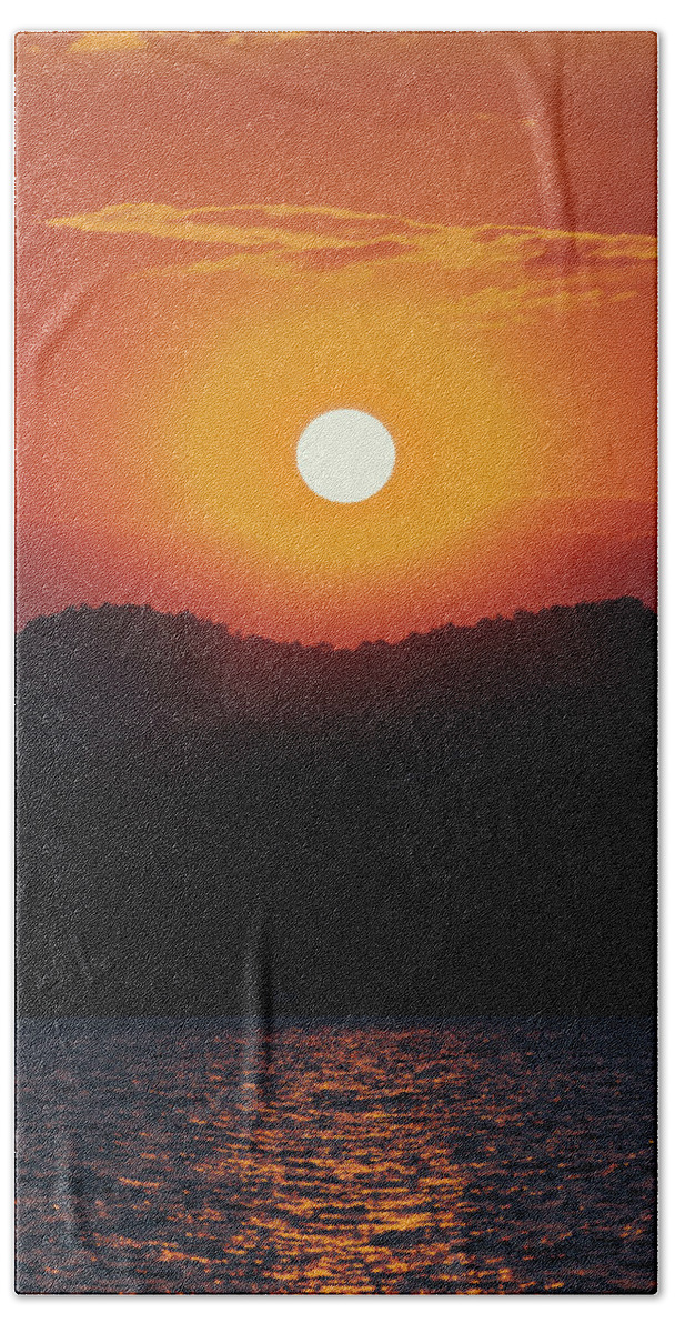 2013 Beach Towel featuring the photograph Sunset on Hangzhou West Lake by Benoit Bruchez