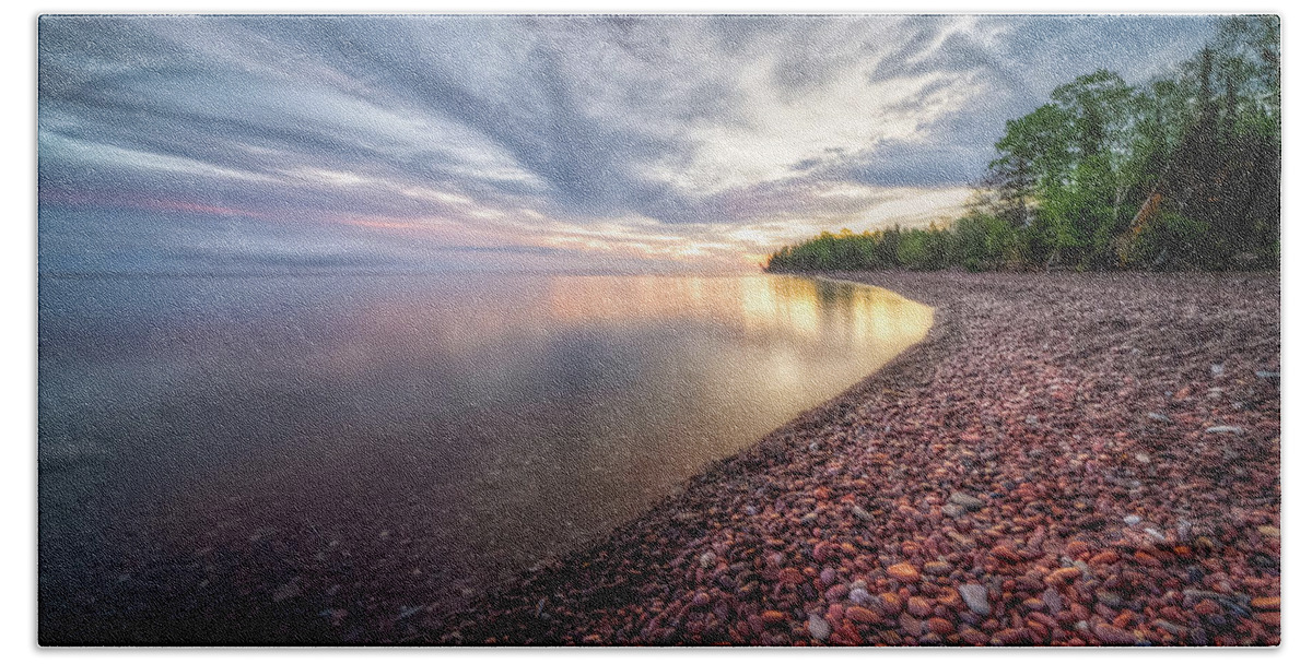 Lake Superior Beach Towel featuring the photograph Superior Shoreline by Brad Bellisle