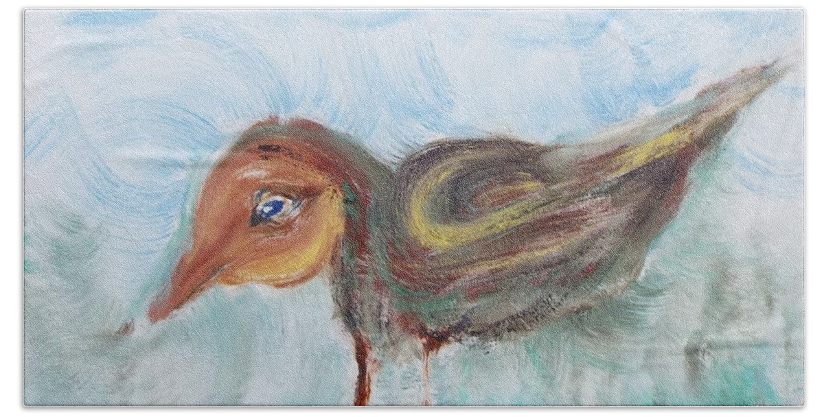 Birds Beach Towel featuring the painting Swamp Sparrow by David McCready