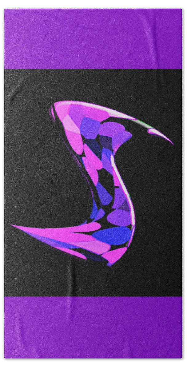 Abstract Beach Towel featuring the digital art Swan Abstract by Ronald Mills