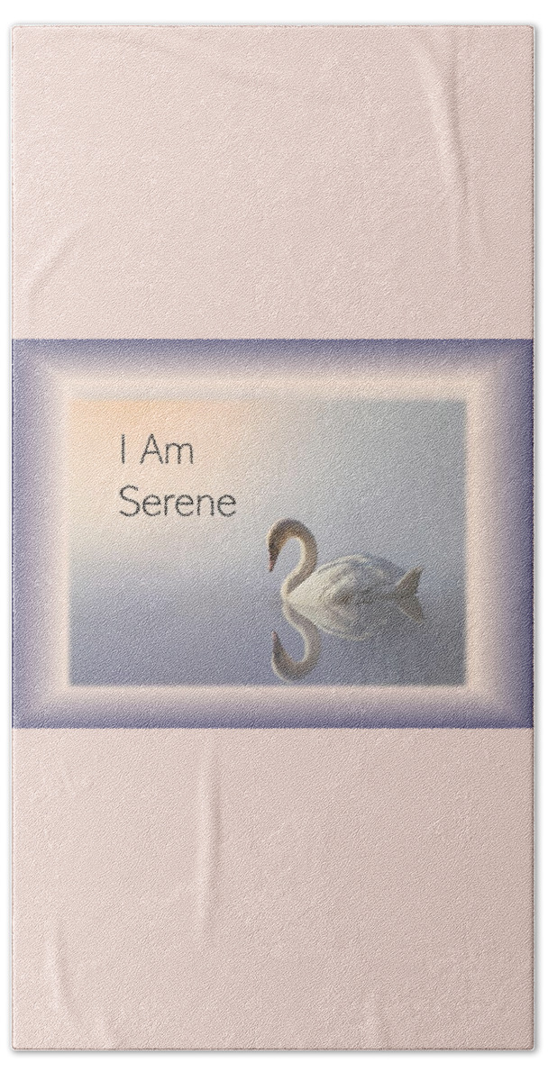 Swan Beach Towel featuring the photograph Swan I Am Serene by Nancy Ayanna Wyatt