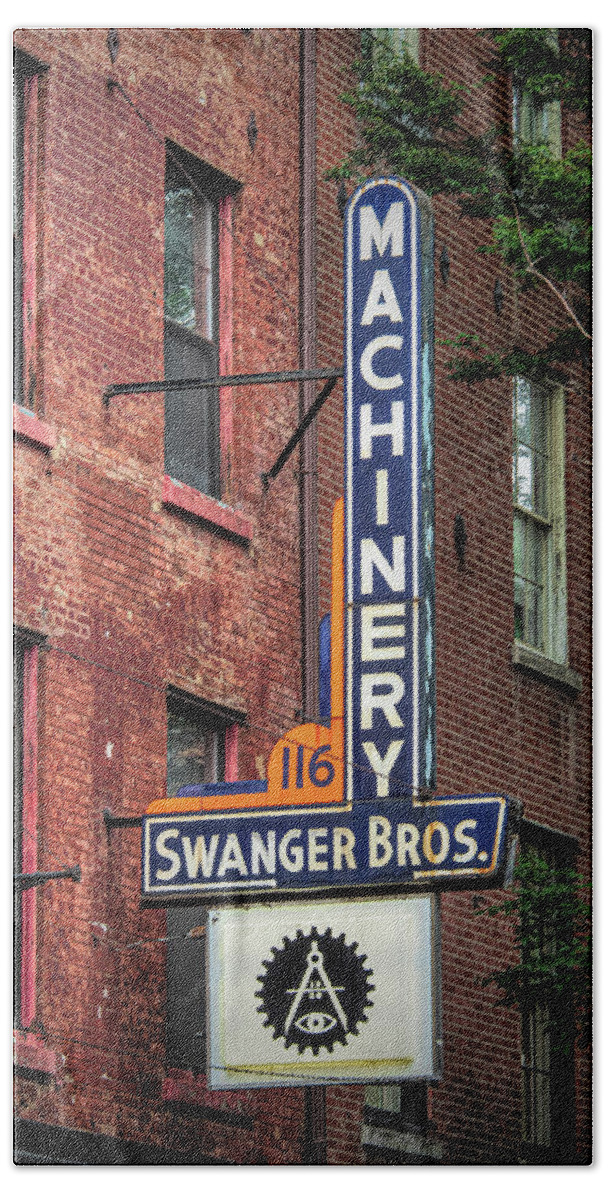 Vintage Beach Sheet featuring the photograph Swanger Brothers Vintage Sign Philadelphia by Kristia Adams
