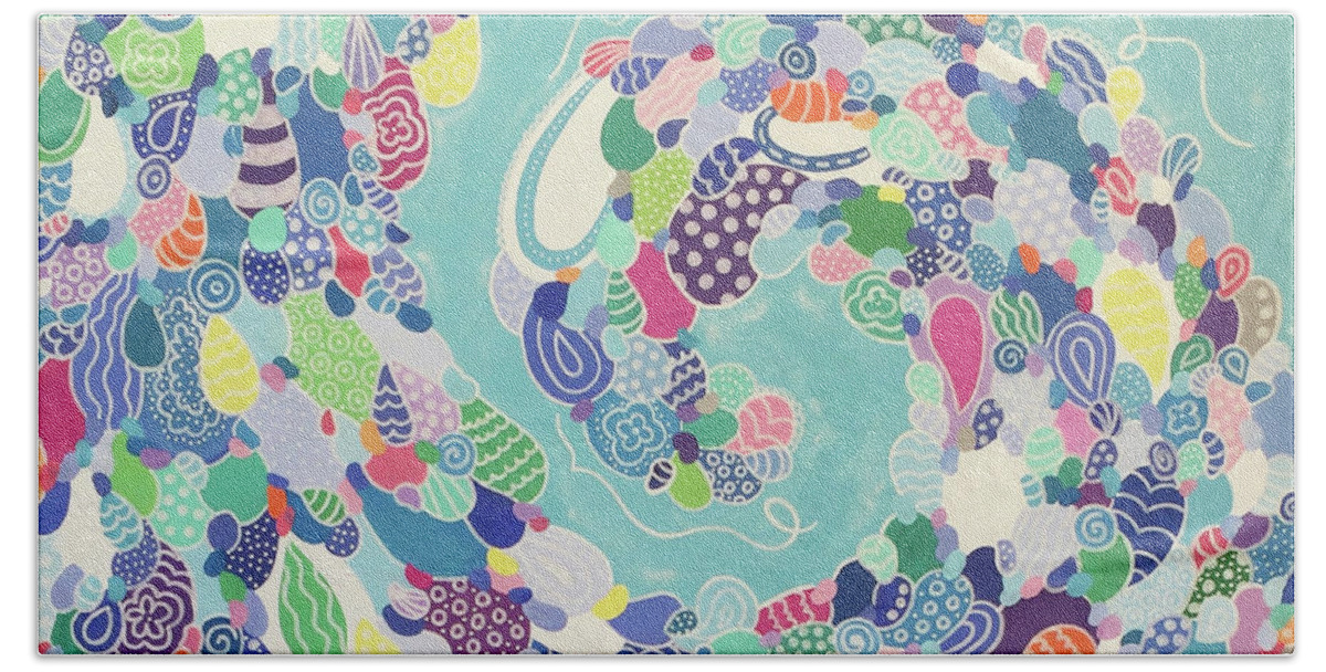 Pattern Art Beach Towel featuring the painting Sweeping Medley by Beth Ann Scott