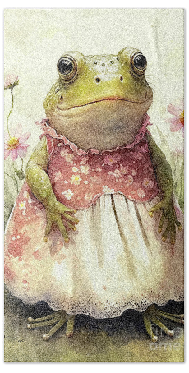 Bullfrog Beach Towel featuring the painting Sweet Little Amelia by Tina LeCour