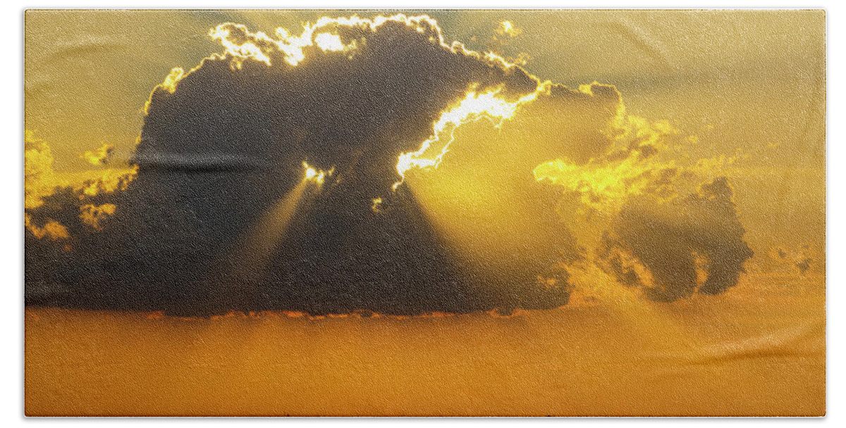 Stormscape Beach Sheet featuring the photograph Sweet Nebraska Crepuscular Rays 009 by NebraskaSC