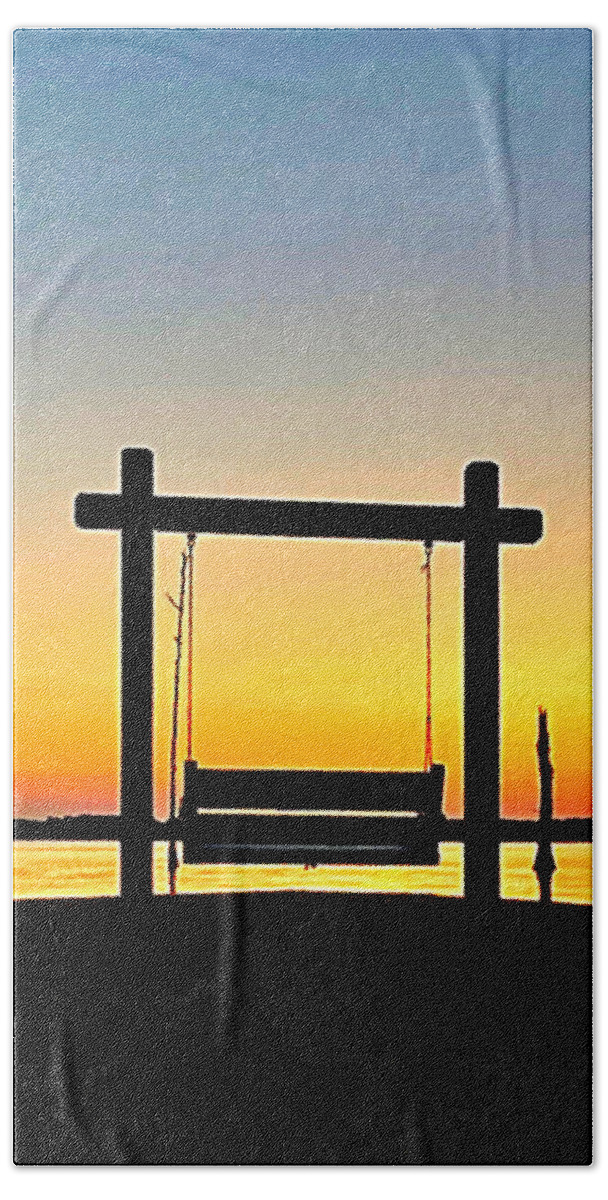 Swing Beach Towel featuring the photograph Swing at Peace by Lee Darnell