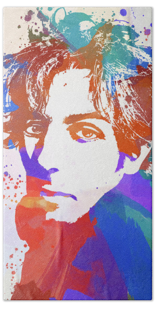 Syd Barrett Color Splash Beach Sheet featuring the painting Syd Barrett Color Splash by Dan Sproul