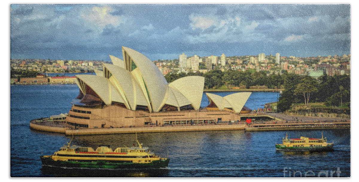 Cityscape Beach Towel featuring the photograph Sydney Opera House Australia by Diana Mary Sharpton