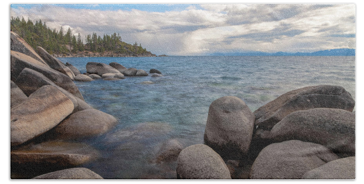 Tahoe Beach Towel featuring the photograph Tahoe in rainstorm by Jonathan Nguyen