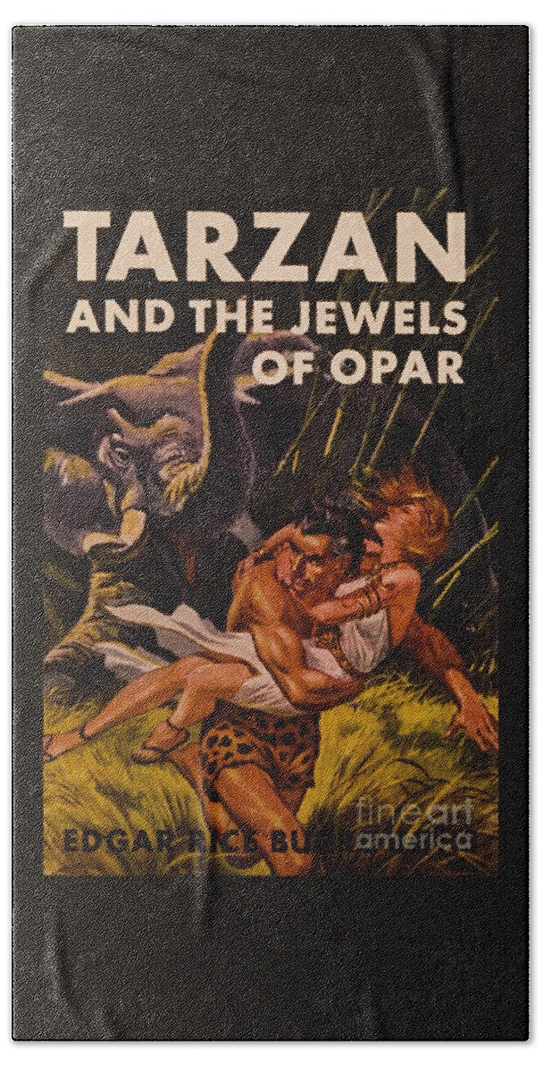Tarzan Beach Towel featuring the painting Tarzan and the Jewels of Opar by Peter Ogden