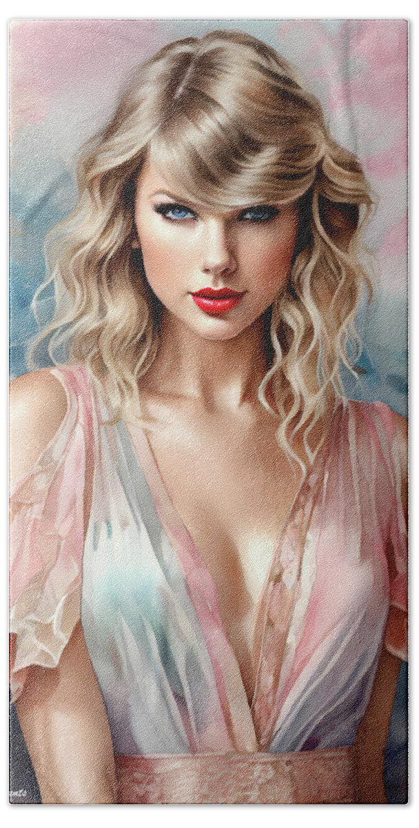 Taylor Alison Swift Beach Towel featuring the digital art Taylor Swift #3 by Stephen Younts