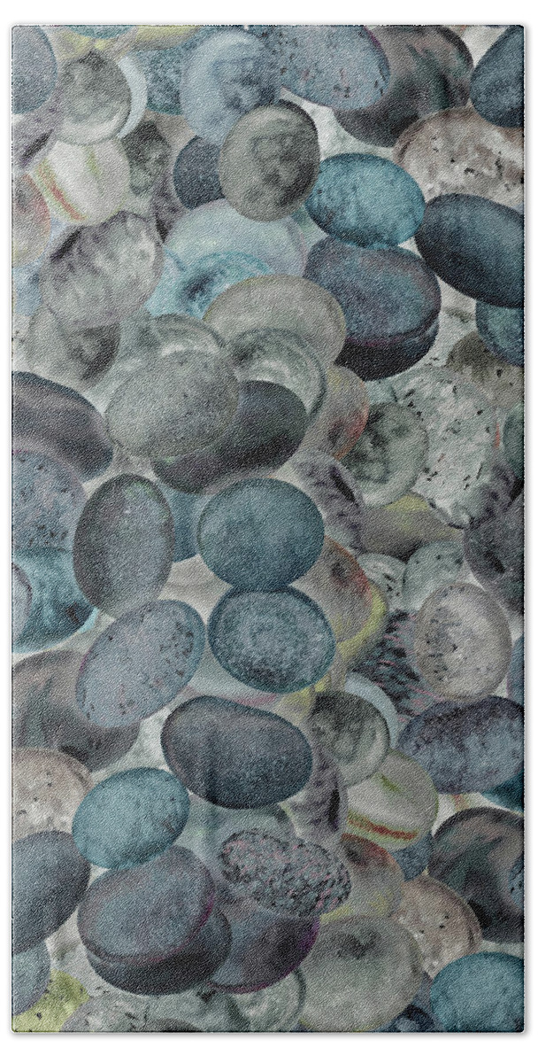 Beach Rocks Beach Towel featuring the painting Teal Beach Rocks Collection Watercolor I by Irina Sztukowski