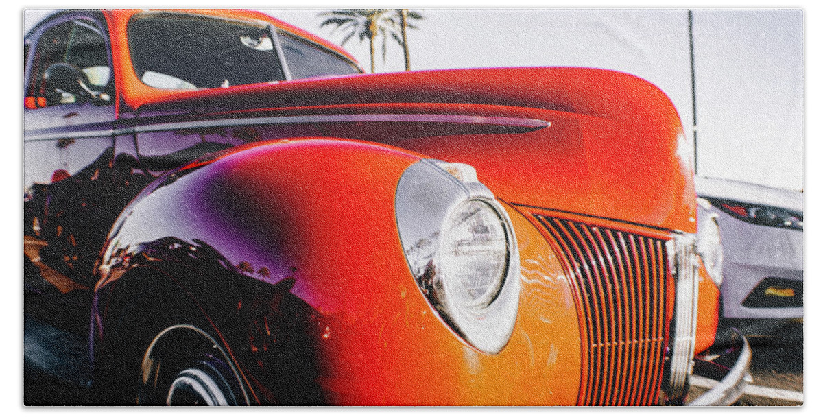 Automobile Beach Towel featuring the photograph Technicolor Classic by Mark David Gerson