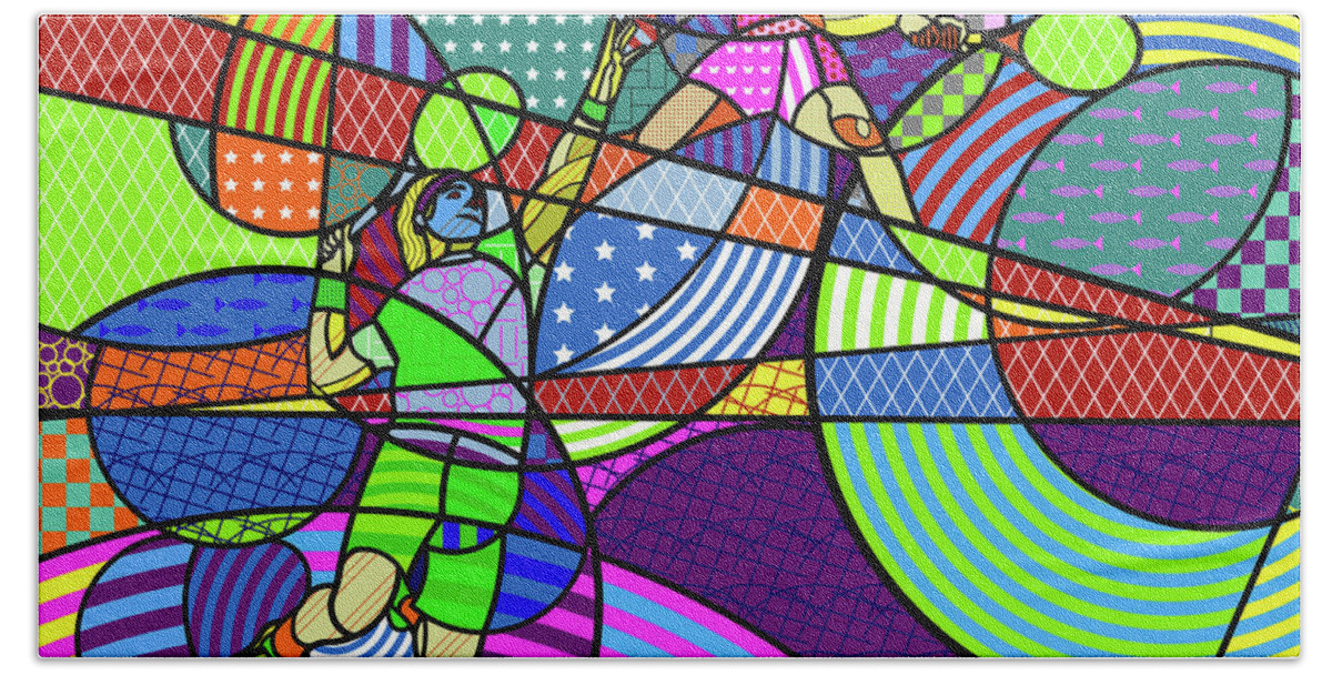Tennis Beach Towel featuring the digital art Tennis by Randall J Henrie