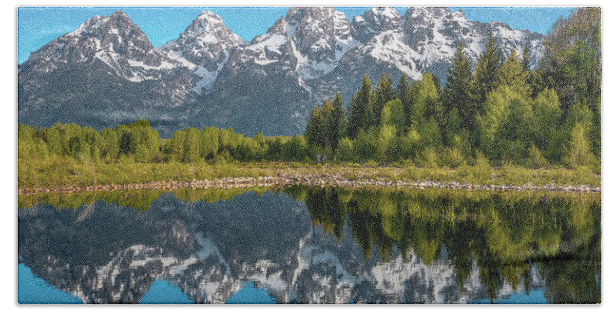 Reflections Beach Sheet featuring the photograph Tetons in Color by Darren White
