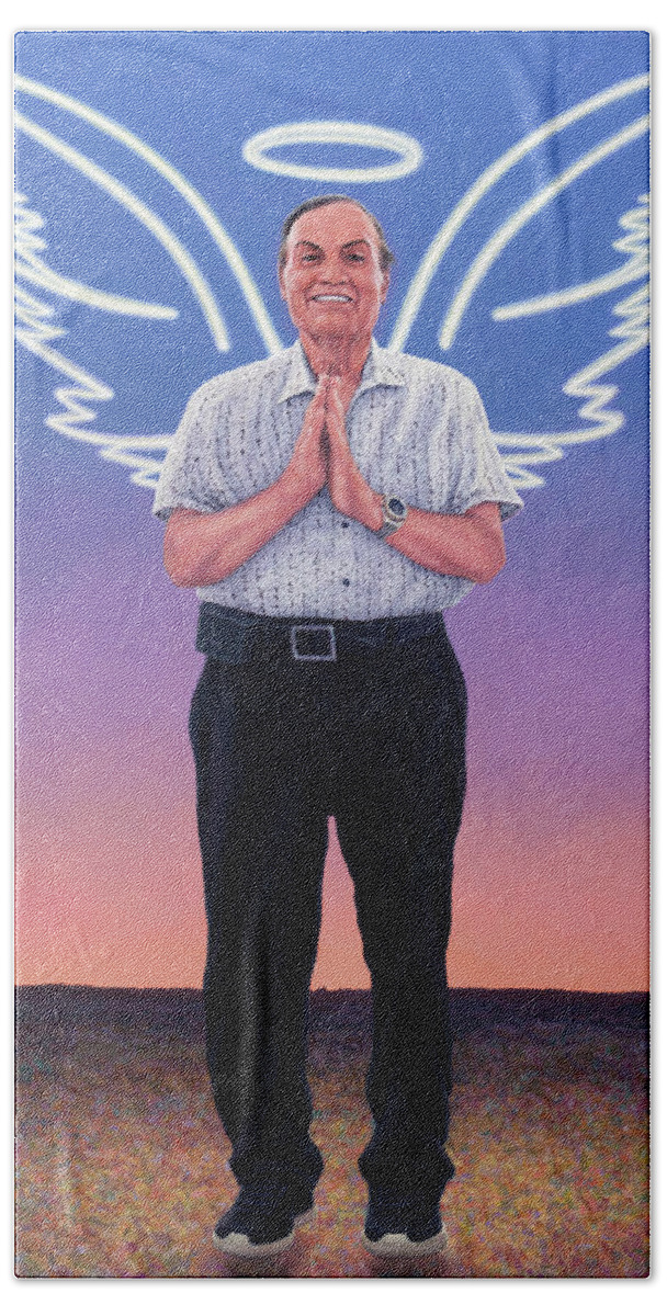 Portrait Beach Towel featuring the painting The Angel Gabriel by James W Johnson