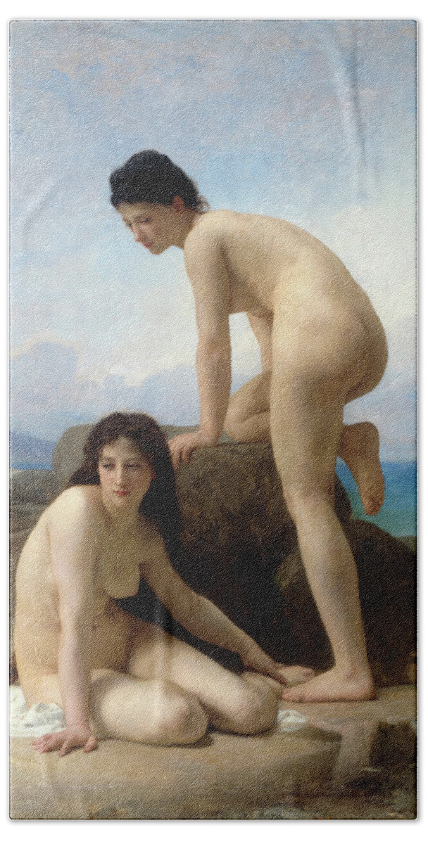 Bouguereau The Bathers Beach Towel featuring the painting The Bathers, 1884 by William-Adolphe Bouguereau