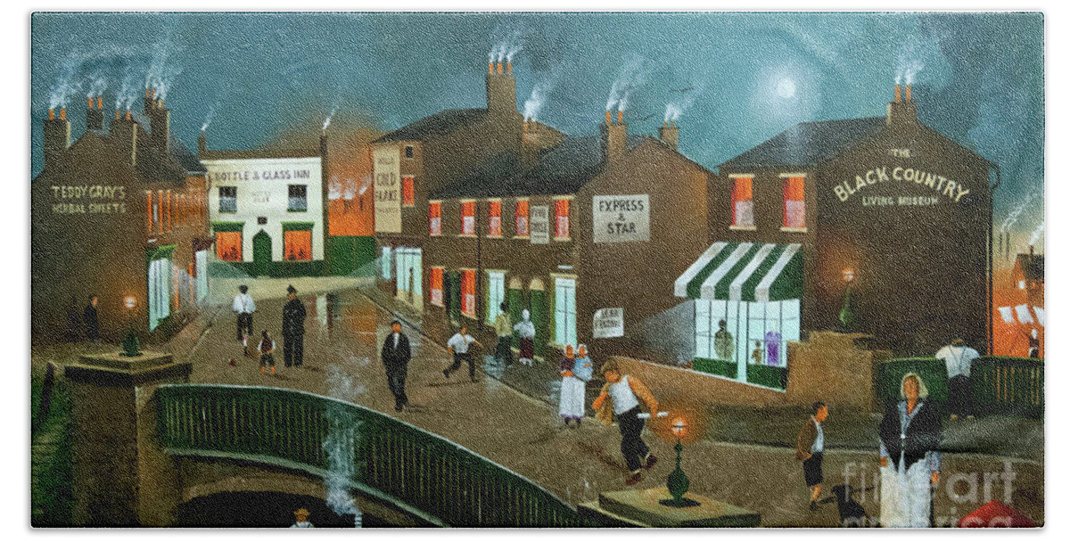England Beach Sheet featuring the painting The Black Country Village by Ken Wood