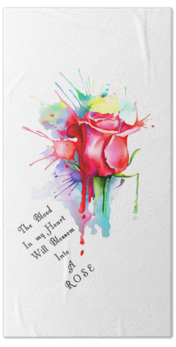 Flower Beach Towel featuring the painting The Blood In My Heart by Miki De Goodaboom