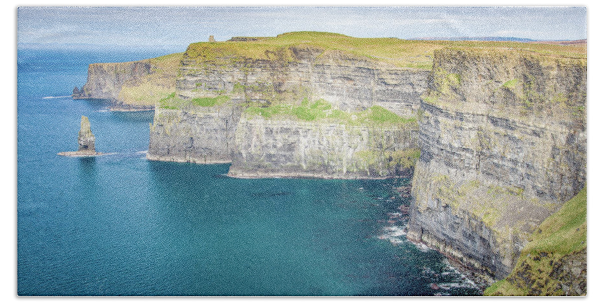 The Cliffs Of Moher Beach Towel featuring the photograph The Cliffs of Moher by Rob Hemphill