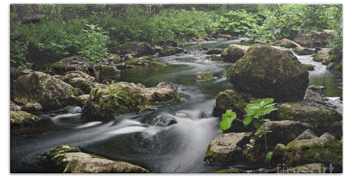 Wasser Beach Towel featuring the photograph The Creek by Thomas Schroeder
