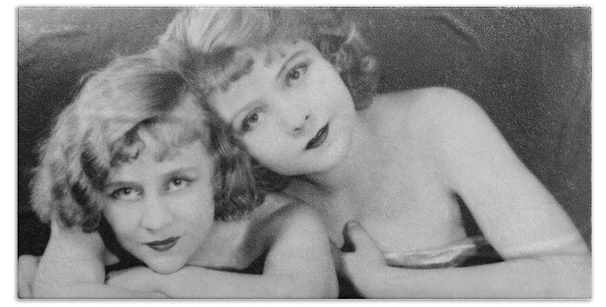 The Beach Towel featuring the photograph The Duncan Sisters - Circa 1920's by David Hinds