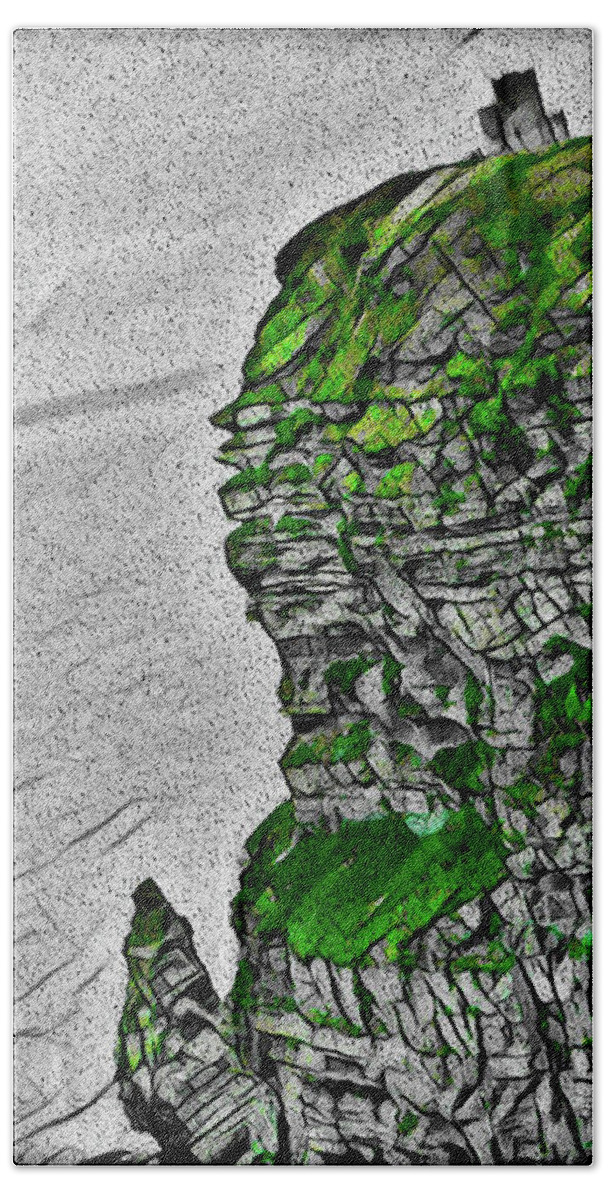 Landscape Beach Towel featuring the digital art The Emerald Isle by Christina Rick