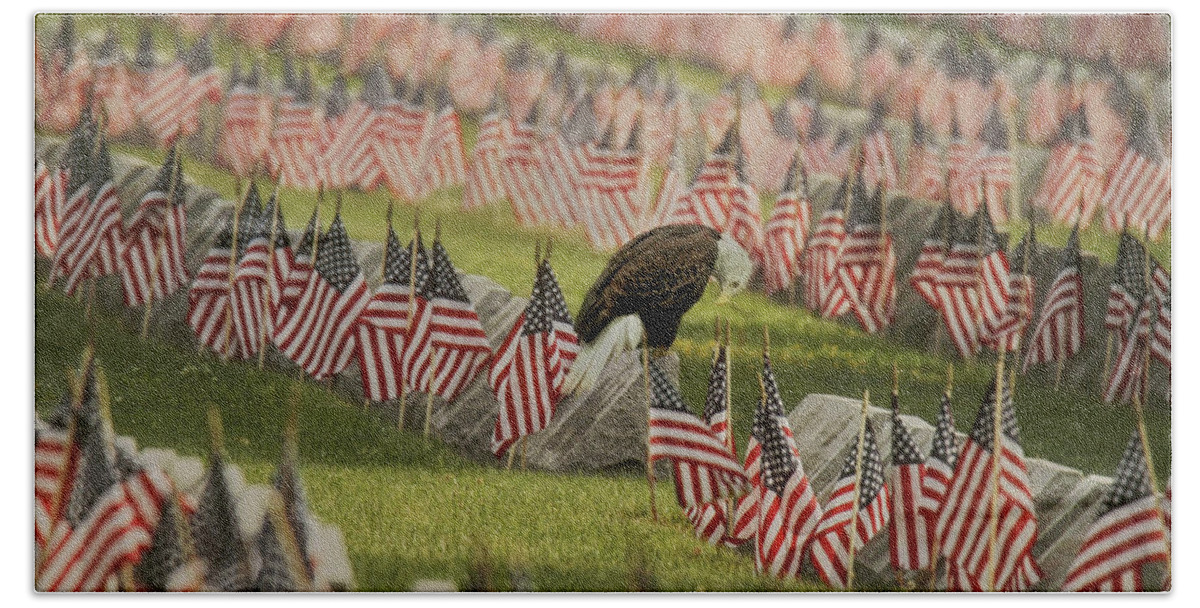 Eagle Beach Towel featuring the photograph The Final Salute by Carrie Ann Grippo-Pike