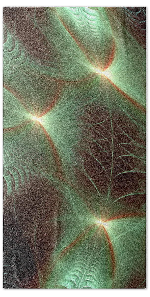 1. Fractal Beach Towel featuring the digital art The Garden #4 by Mary Ann Benoit