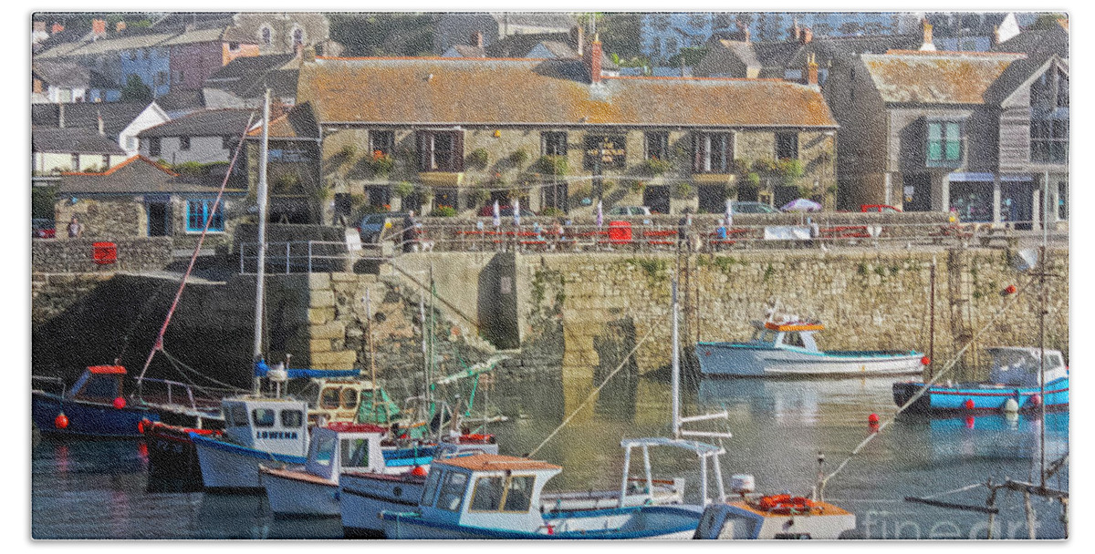 The Harbour Inn Beach Towel featuring the photograph The Harbour Inn Porthleven by Terri Waters