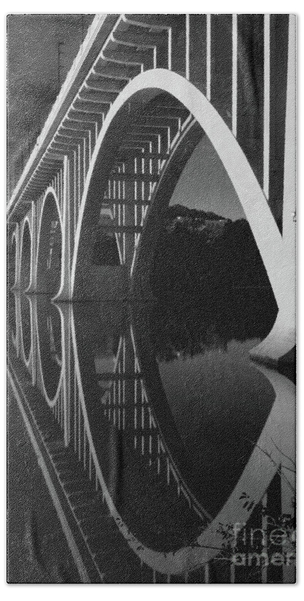 Henley Beach Sheet featuring the photograph The Henley Street Bridge BW by Douglas Stucky