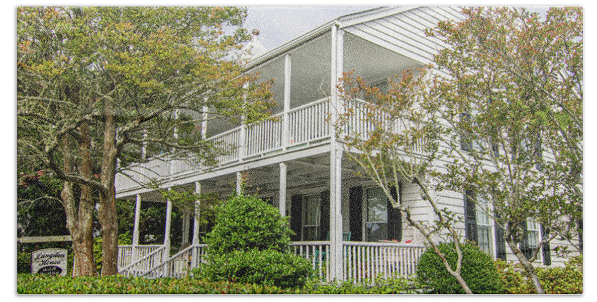 Langdon House Beach Towel featuring the photograph The Historic Langdon House - Beaufort North Carolina by Bob Decker